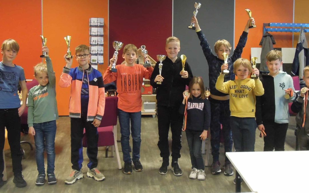 Jeugdcompetitie schaken 2021 prijsuitreiking